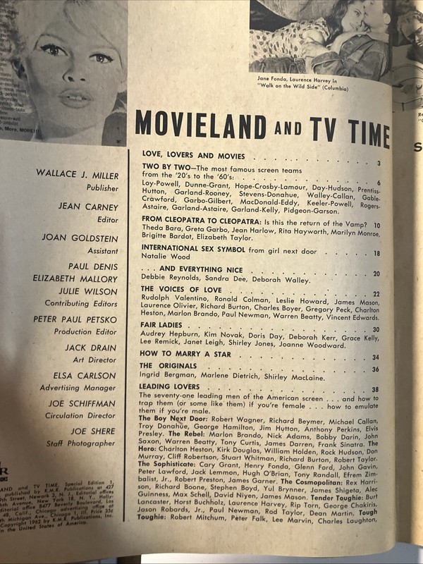 Movieland & TV Time Magazine #1 Lovers Special Edition Marilyn Monroe B Bardot + gallery