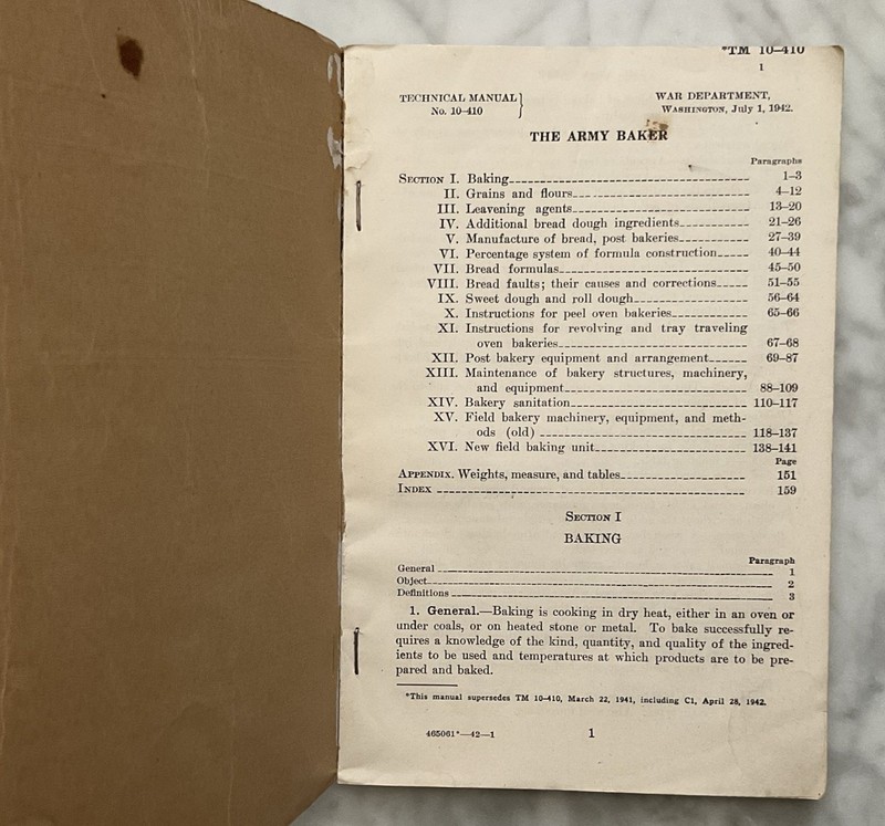 Technical Manual THE ARMY BAKER WWII War Dept TM 10-410 Cookbook JULY 1942 RARE gallery