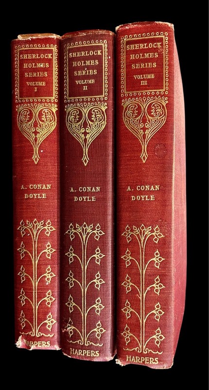1904 Harper and Brothers Sherlock Holmes Series Vol I II III Illustrated