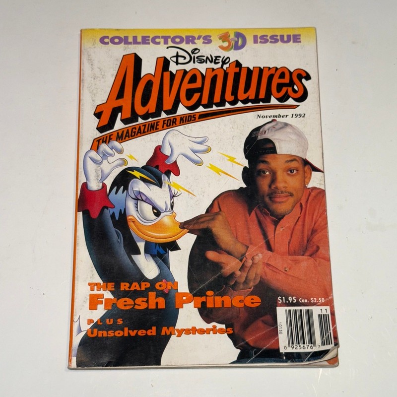 Vtg 90s Disney Adventures Nov 1992 Fresh Prince Will Smith 3D Collectors Issue
