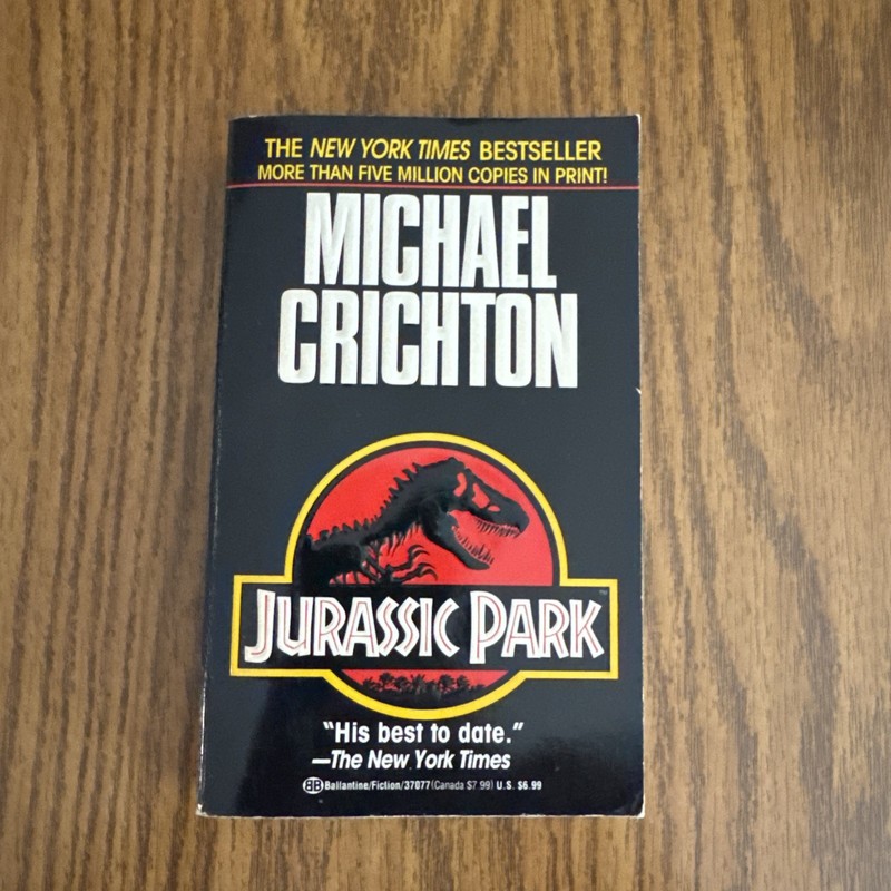 Jurassic Park Michael Crichton Paperback, 1993 Vintage Ballantine Novel