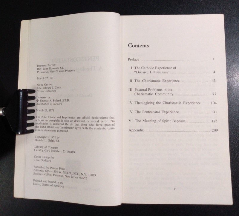 PENTECOSTALISM Theological Viewpoint - Donald Gelpi (1971) Catholic Charismatic gallery