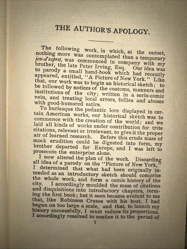 RARE 1809 Knickerbockers History Of N.Y. By Washington Irving. Inc both Vol. gallery