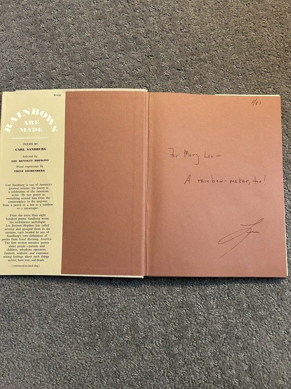 Rainbows Are Made Poems Carl Sandburg 1982 First SIGNED BY LEE BENNETT HOPKINS gallery