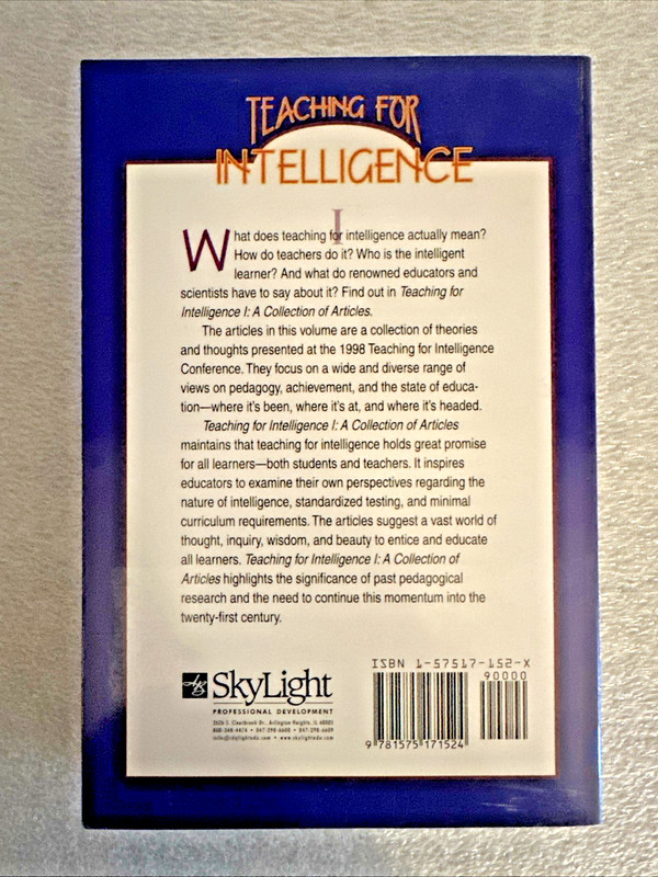 Teaching for Intelligence A Collection of Articles SkyLight K-College Presseisen gallery