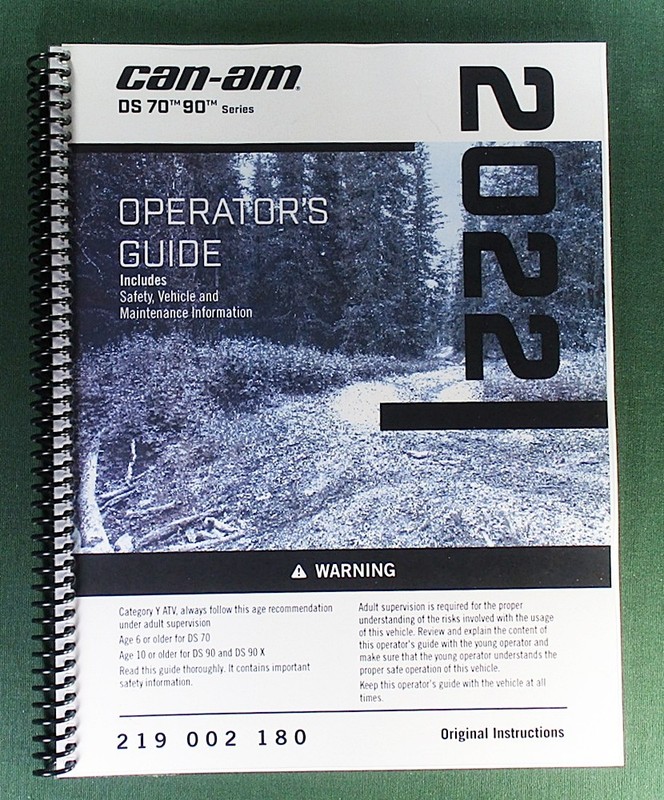 2022 Can-Am DS 90X Owner’s Manual: 164 Pages & Protective Covers!