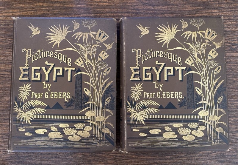 Picturesque Egypt Prof G. Ebers Antique 2 vol 1885 Historical Books Illustrated