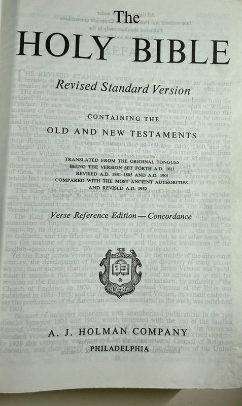 Vintage 1962 RSV Bible Calfskin Leather Leather Lined A.J. Holman Illustrated