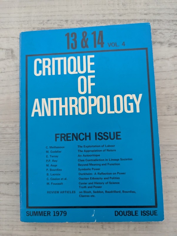 Critique of Anthropology: Double issue, Summer 1979. 13 & 14, V 4 (in English)J