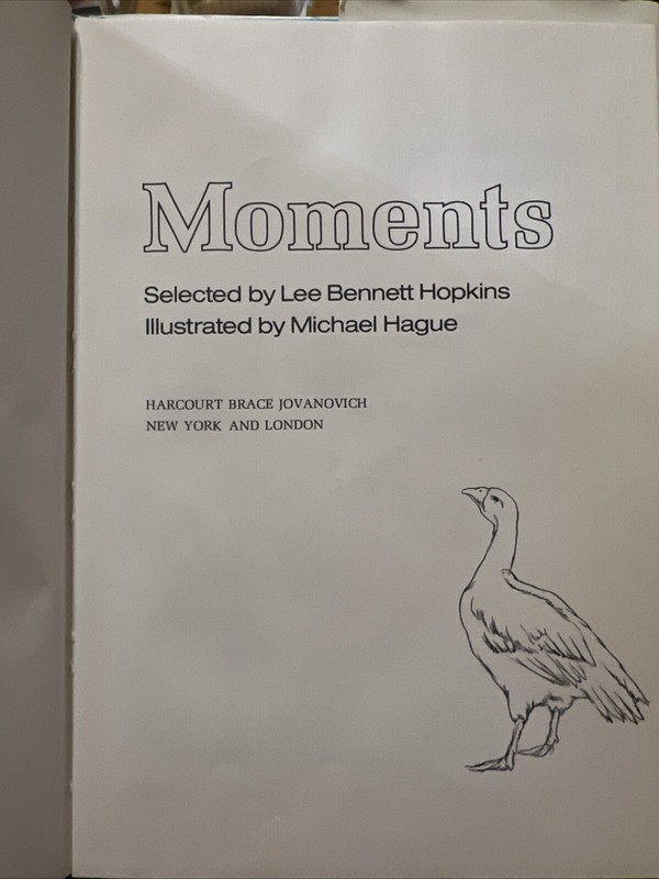 Moments: Poems about the Seasons by Lee Bennett Hopkins, 1980, HC DJ EX-LIB gallery