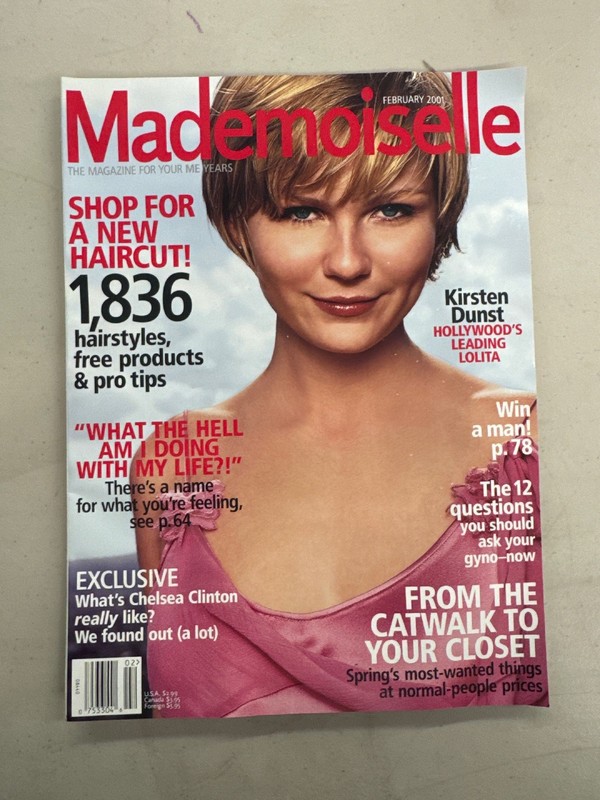 Mademoiselle Magazine February 2001 Kirsten Dunst Chelsea Clinton