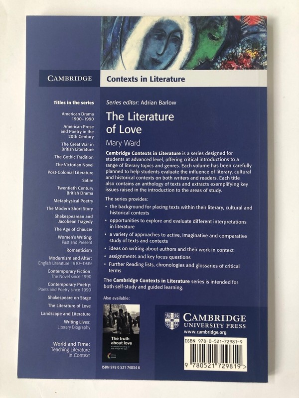 The Literature of Love by Mary Ward (Cambridge Contexts in Literature) Ex Cond gallery