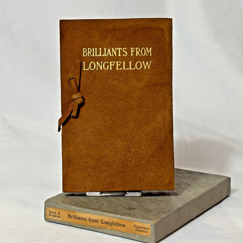 Vtg Brilliants From Longfellow Book Suede Cover 64 Pages In Box Barse & Hopkins