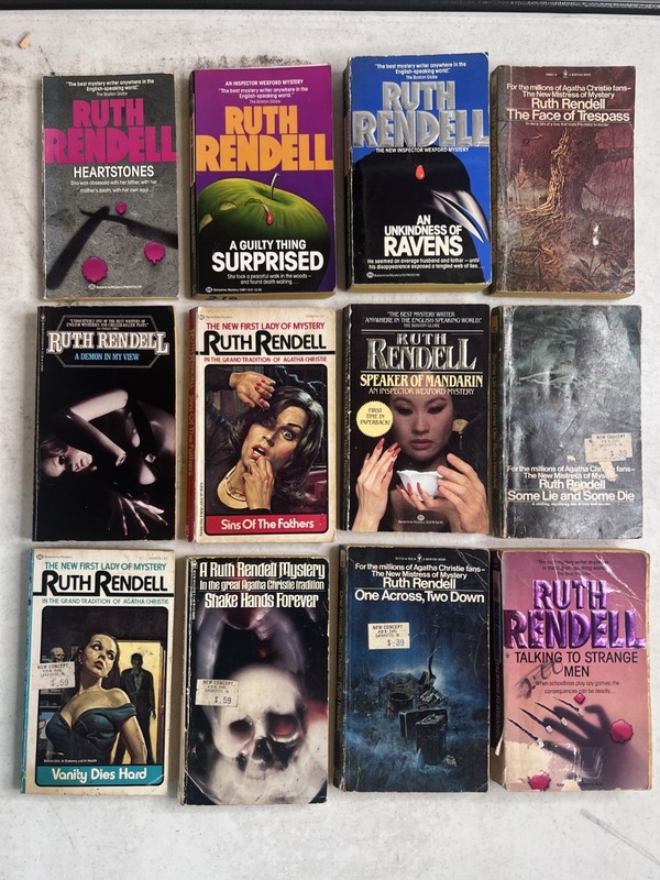 Ruth Rendell Lot of 12 Vintage Paperback Books Suspense Mystery Murder Used