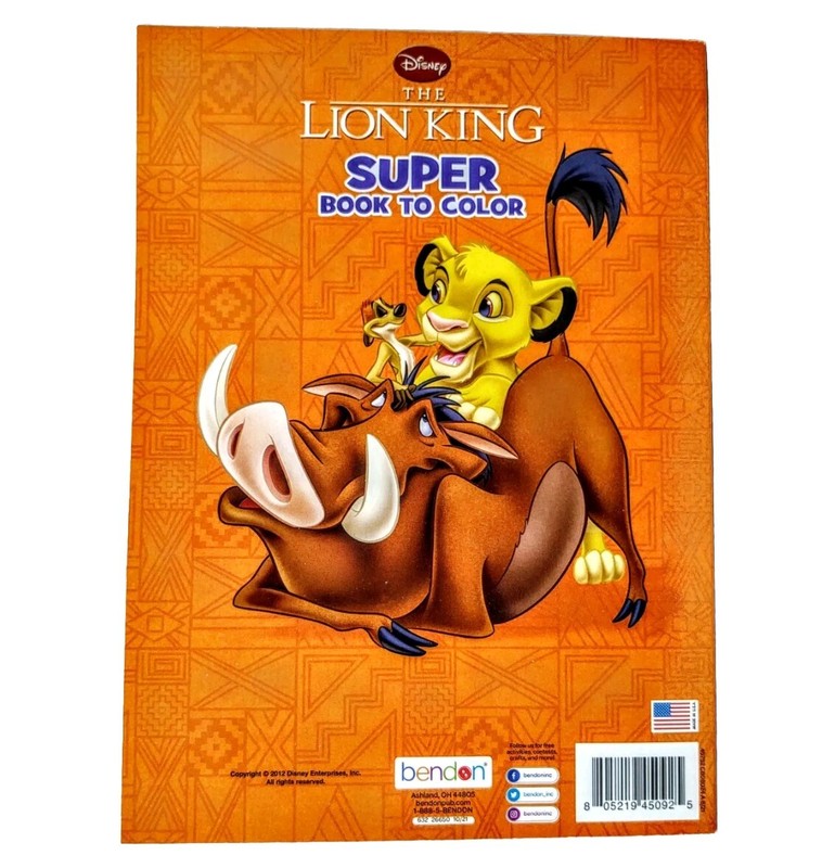 Disney The Lion King Kids Coloring Book Simba Timon Pumba Animal Bendon gallery