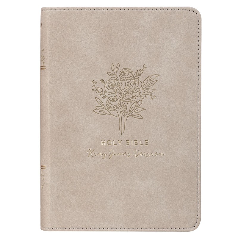 KJV Compact Bible-Taupe Faux Leather