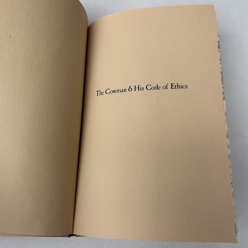 The Cowman & His Code of Ethics Ramon Adams Signed 784/ 850 Vintage HC 1969 gallery