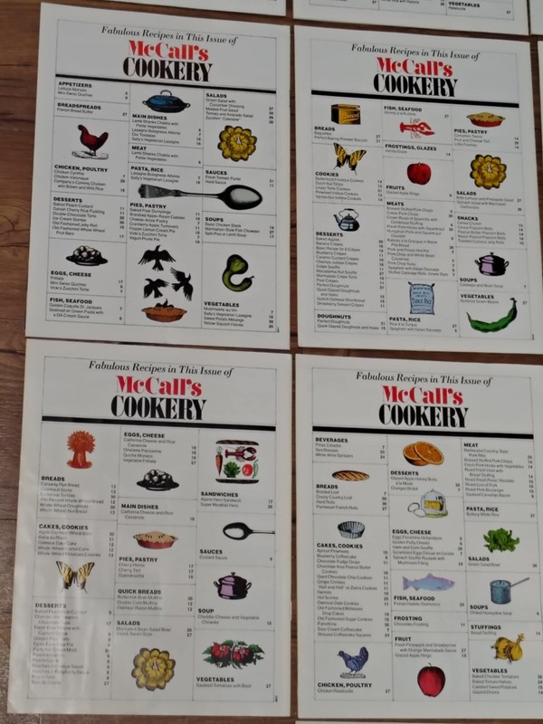 LOT OF 17 VINTAGE McCall's COOKERY SOFTCOVERS RECIPE BOOKLETS with plastic case gallery