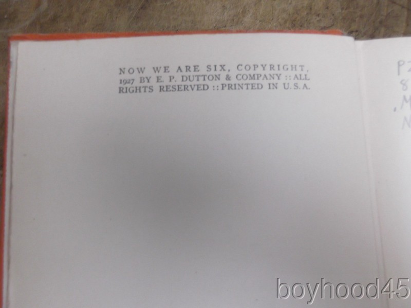 Now We Are Six by A.A. Milne--First American Edition, 1927 gallery
