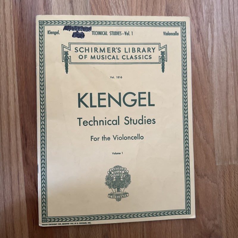 Klengel Technical Studies, Vol. 1: Violoncello, Very Good Condition, *ANNOTATED*