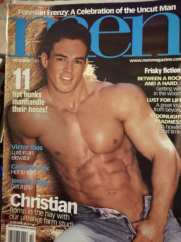 MEN MAGAZINE * 0CT 2002 * A ROMP IN THE HAY WITH CHRISTIAN