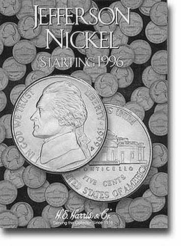 Jefferson Nickels Folder Starting 1996 – Hardcover, by H.E Harris – Very Good x
