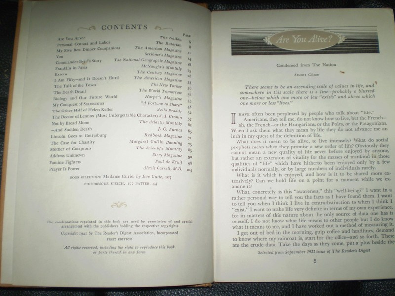Readers Digest 20th Anniversary Anthology (1st ed., Illust., 1941, SHIPS FREE) gallery