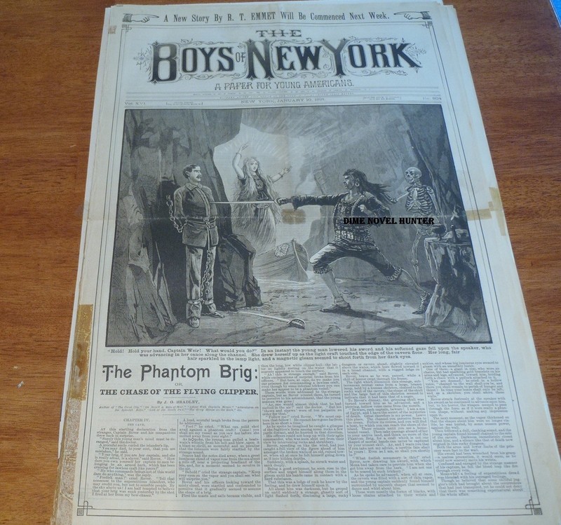 SKELETON COVER BOYS OF NEW YORK #804 ALSO FRANK READE FRANK TOUSEY STORY PAPER
