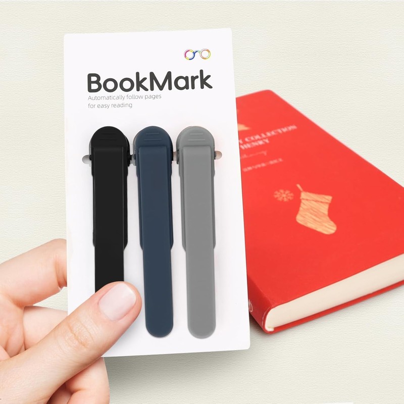 3Pcs Automatic Bookmark, Silicone Smart Book Marks for Reading Women, Men, Kids gallery