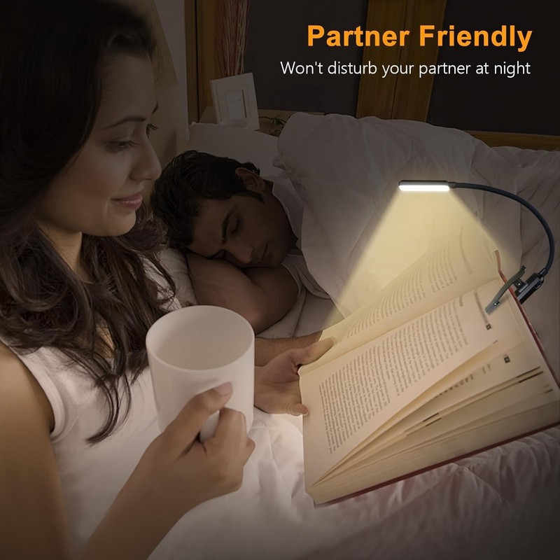 Rechargeable Clip-On Book Light 2-Pack, 3 Color Modes, Eye-Friendly LEDs gallery