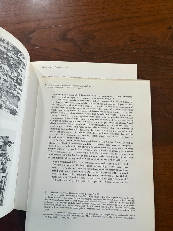 BroodThaers - Writings, Interviews, Photographs Ed. Benjamin H. D. Buchloh 1988 gallery
