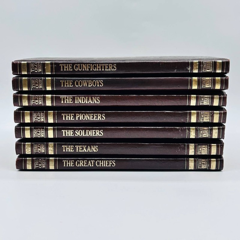 Lot of 7 Time Life Books «The Old West» Vintage 1970s Faux Leather Bound