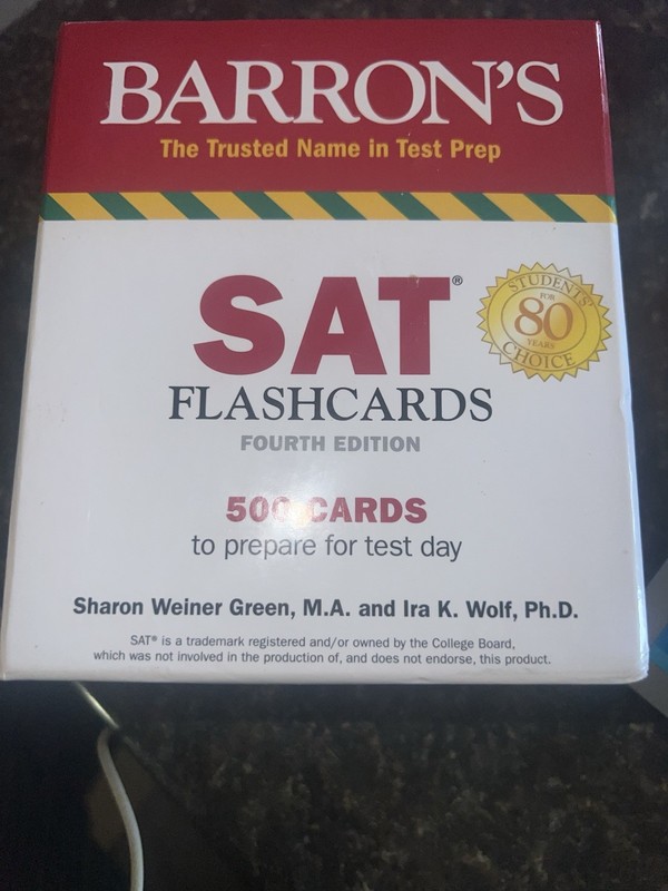 Barrons SAT Flashcards 4th Edition 500 Cards Test Prep Sharon Weiner Green New