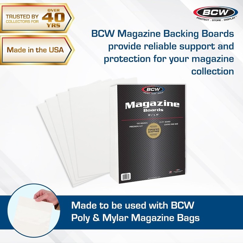 200 BCW Resealable Magazine Protection Bags & Boards Long Term Storage Sleeves gallery
