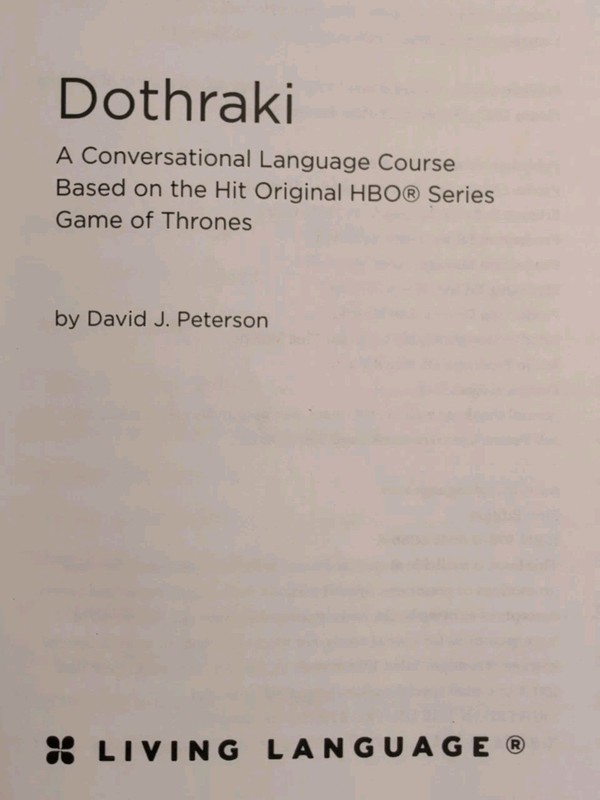Living Language Dorhraki Course Game Of Thrones David J. Peterson HBO Martin new gallery