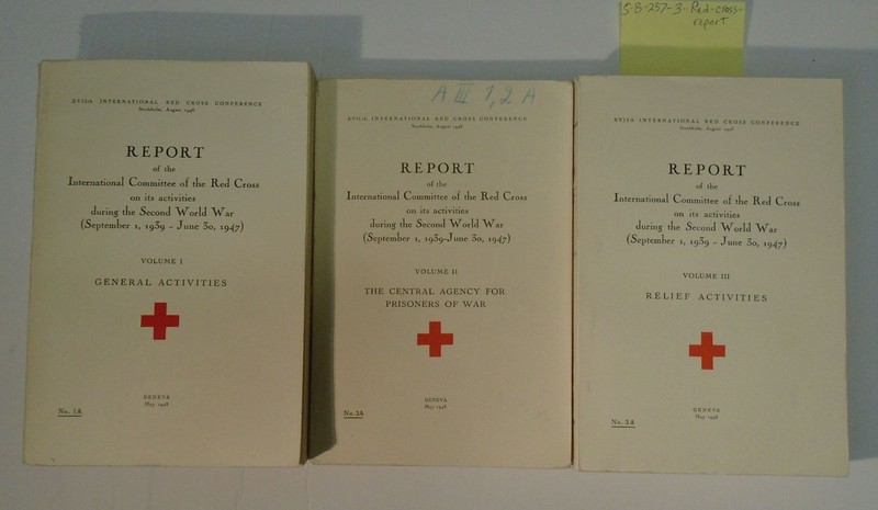 3 Vol WWII Report of the International Committee of the Red Cross 1600 Pages