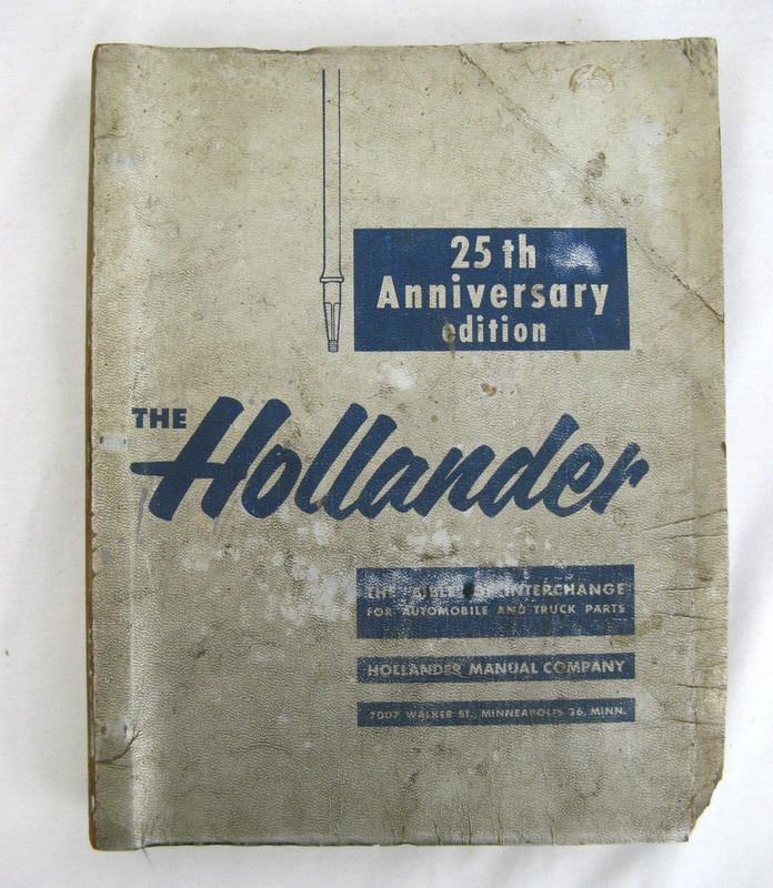 The Hollander 25th Edition 1949 – 1958 Interchange Book for Automobiles & Trucks