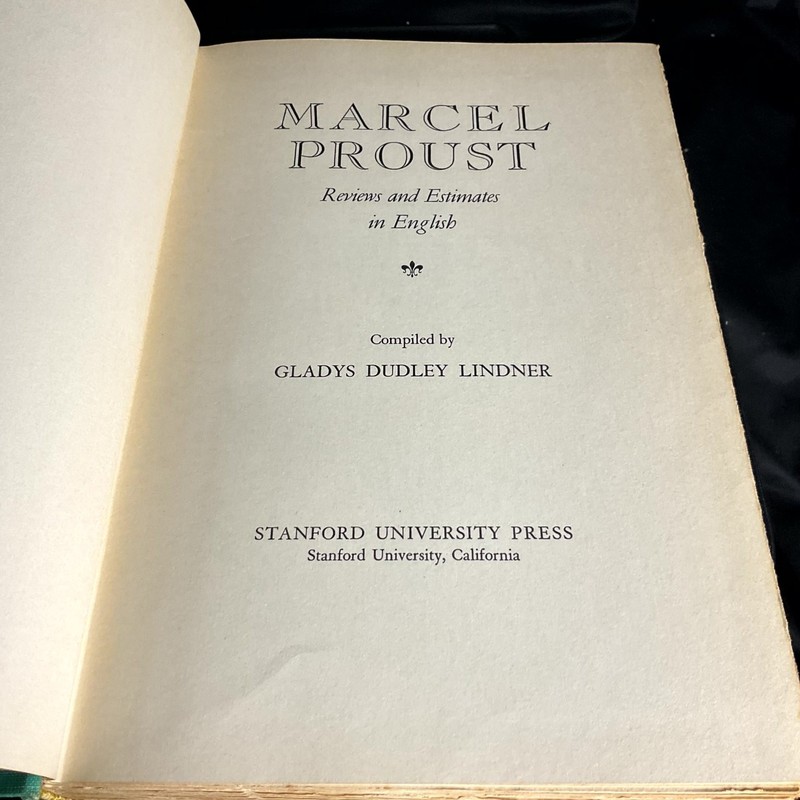 MARCEL PROUST Reviews & Estimates in English Lindner 1942 Literary Essays gallery