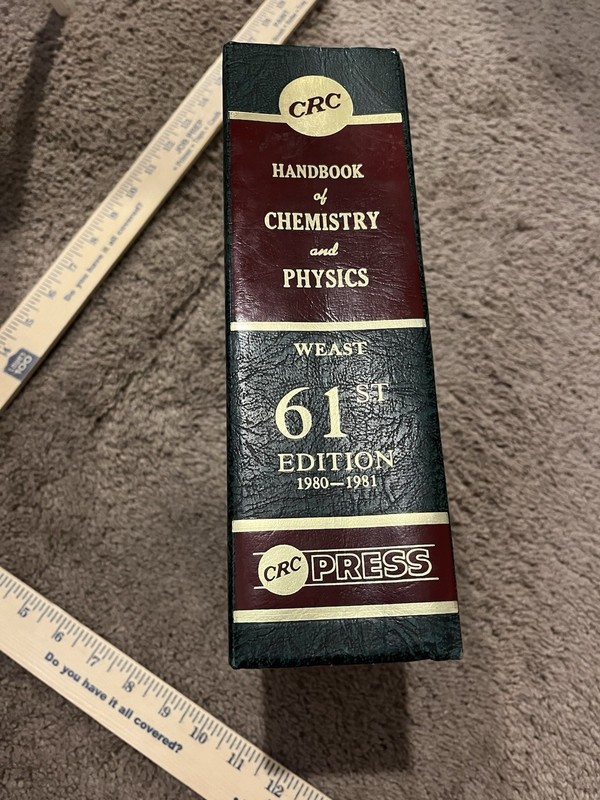 CRC Handbook of Chemistry & Physics 61st Edition 1980-81 Hardcover Scientific gallery