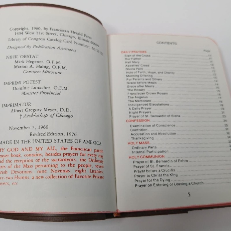 My God And My All 1976 Revised Edition By Franciscan Herald Press Chicago, ILL. gallery