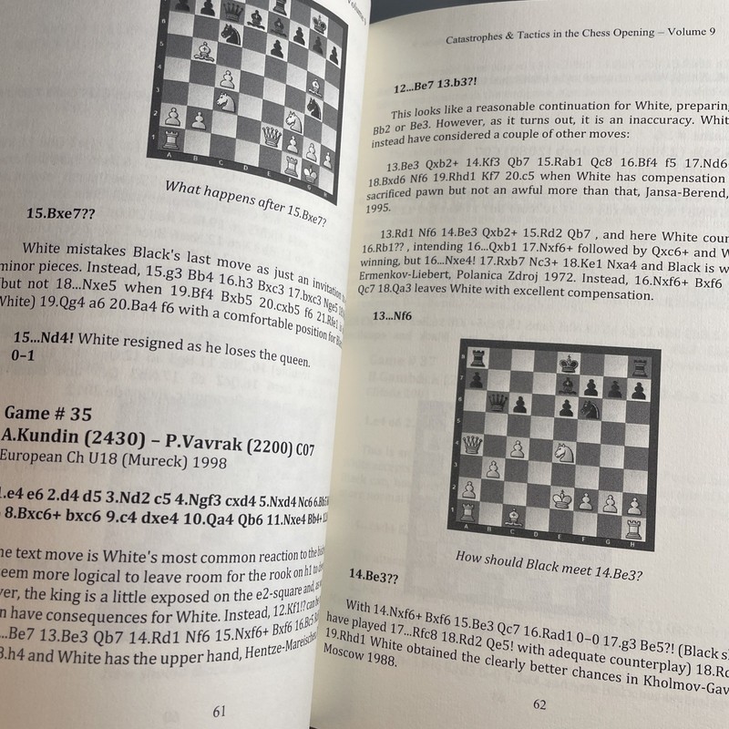 Catastrophes & Tactics in the Chess Opening Vol 7 & 9 Carsten Hansen PB Chess gallery