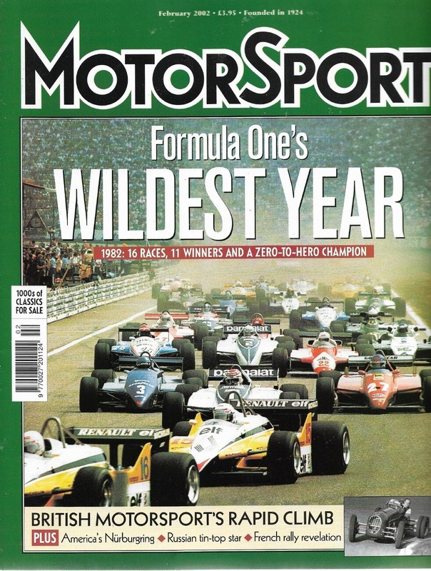MOTOR SPORT 2002 FEB – F1 IN ’82, ALPINE A110, COSWORTH 4WD