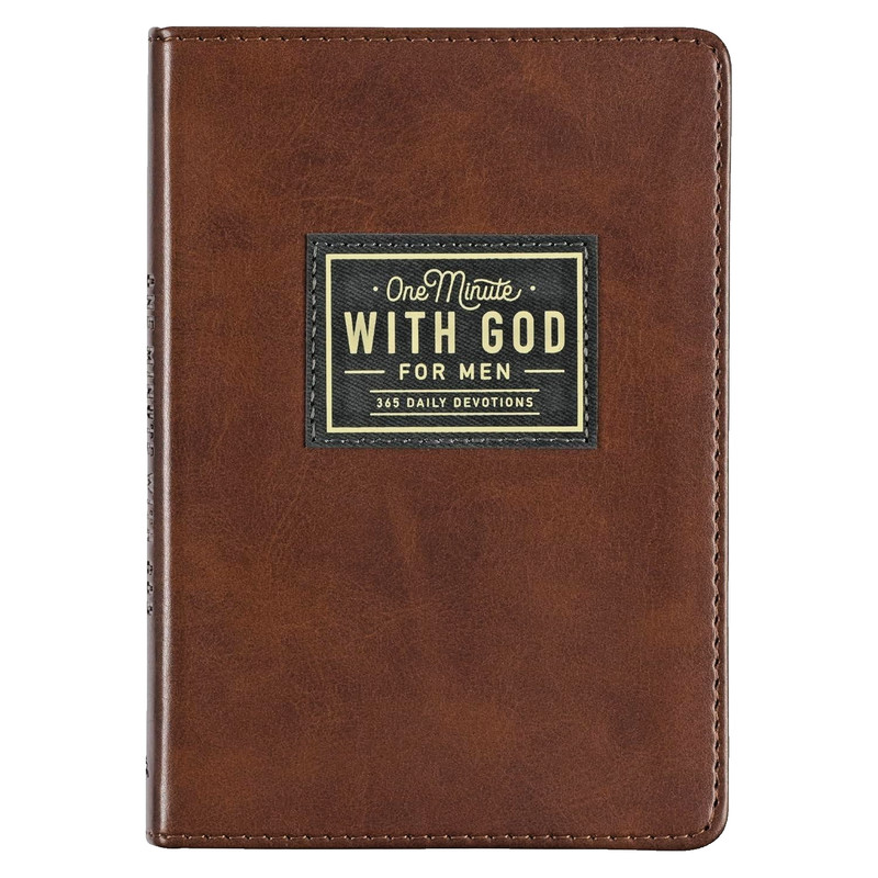 One Minute with God for Men 365 Devotion Brown Faux Imitation Leather Flexcover