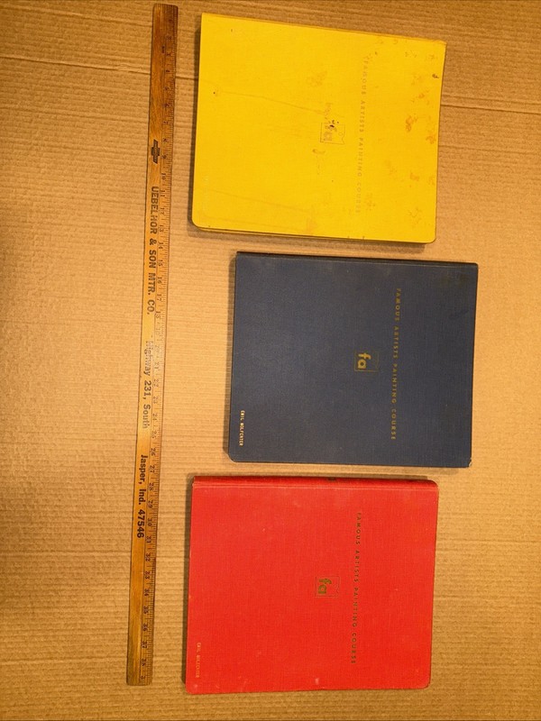 Vtg 1953 Famous Artists Painting Course | 3 Vol Set | Mid Century Art Guide VG