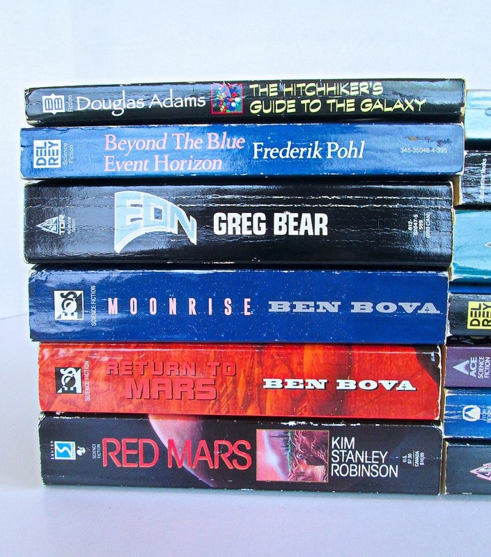 Lot of 13 Science Fiction Paperback Novels, Heinlein Pohl Card Chalker and Other gallery