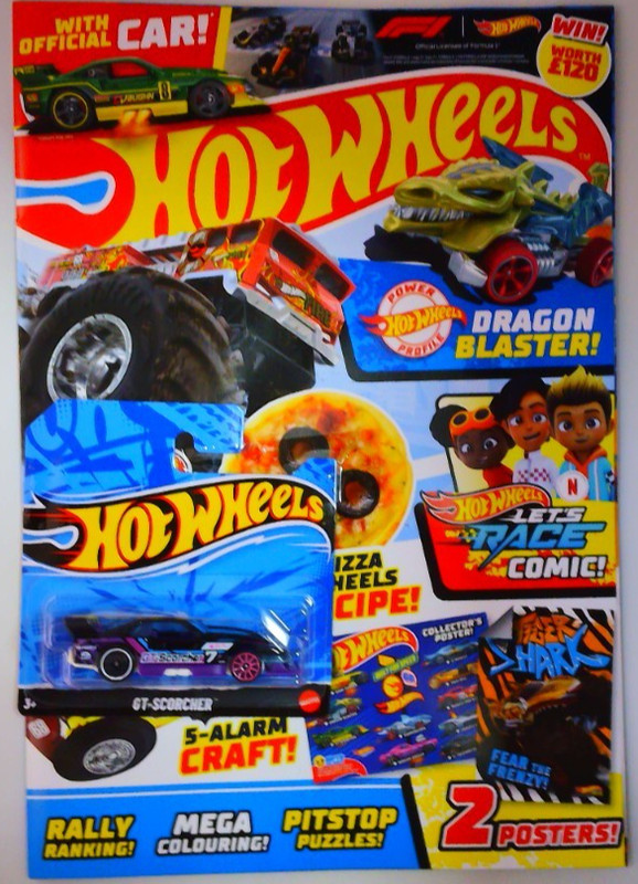Hot Wheels magazine #21 2026 Puzzles Crafts Posters Stickers + GT-Scorcher