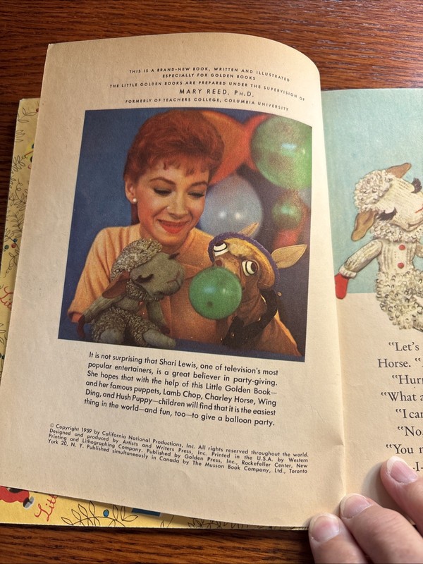 LITTLE GOLDEN BOOK #360 PARTY IN SHARILAND SHARI LEWIS PUPPETS 1959 gallery
