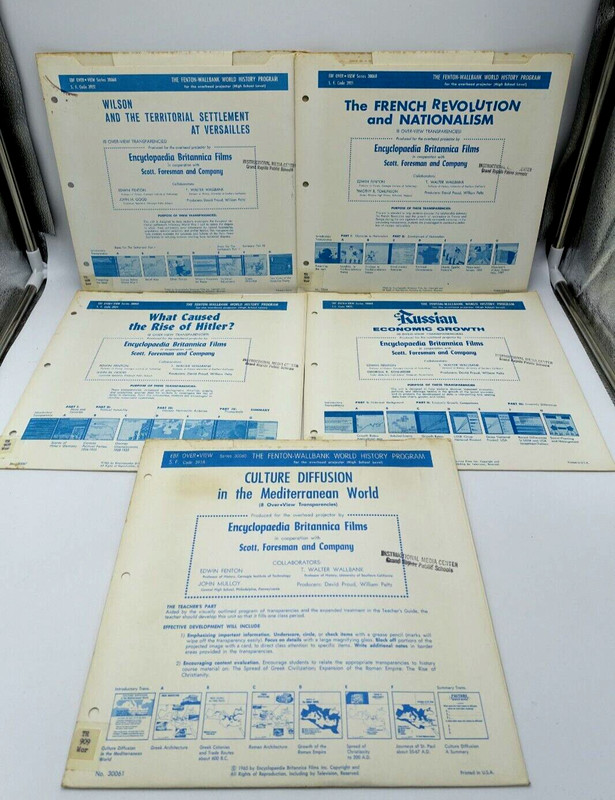Rare Vintage Encyclopedia Britannica World History Projector Transparencies
