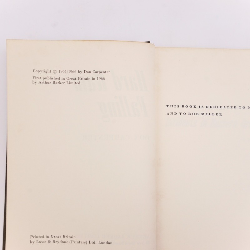 CARPENTER, Don; Hard Rain Falling. 1966 1st Edition gallery