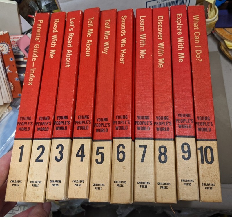 1966 Young People’s World 10 Volume Set By Childrens Press Early Learning Illus.